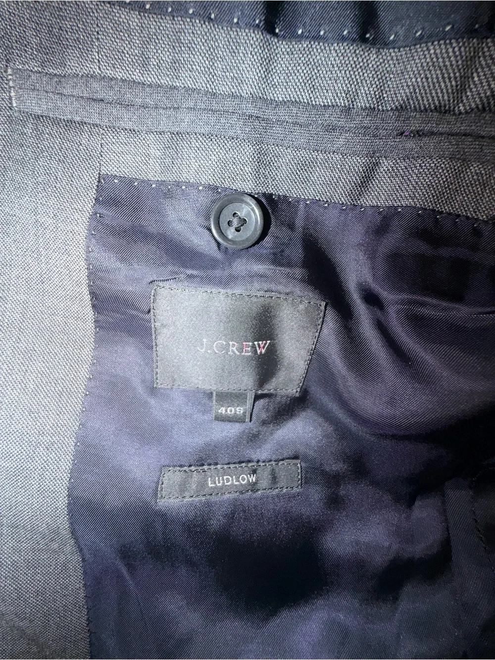J.Crew Ludlow Suit 40S 33x29Gray Tollegno 1900 Italian 100% Wool Slim B333